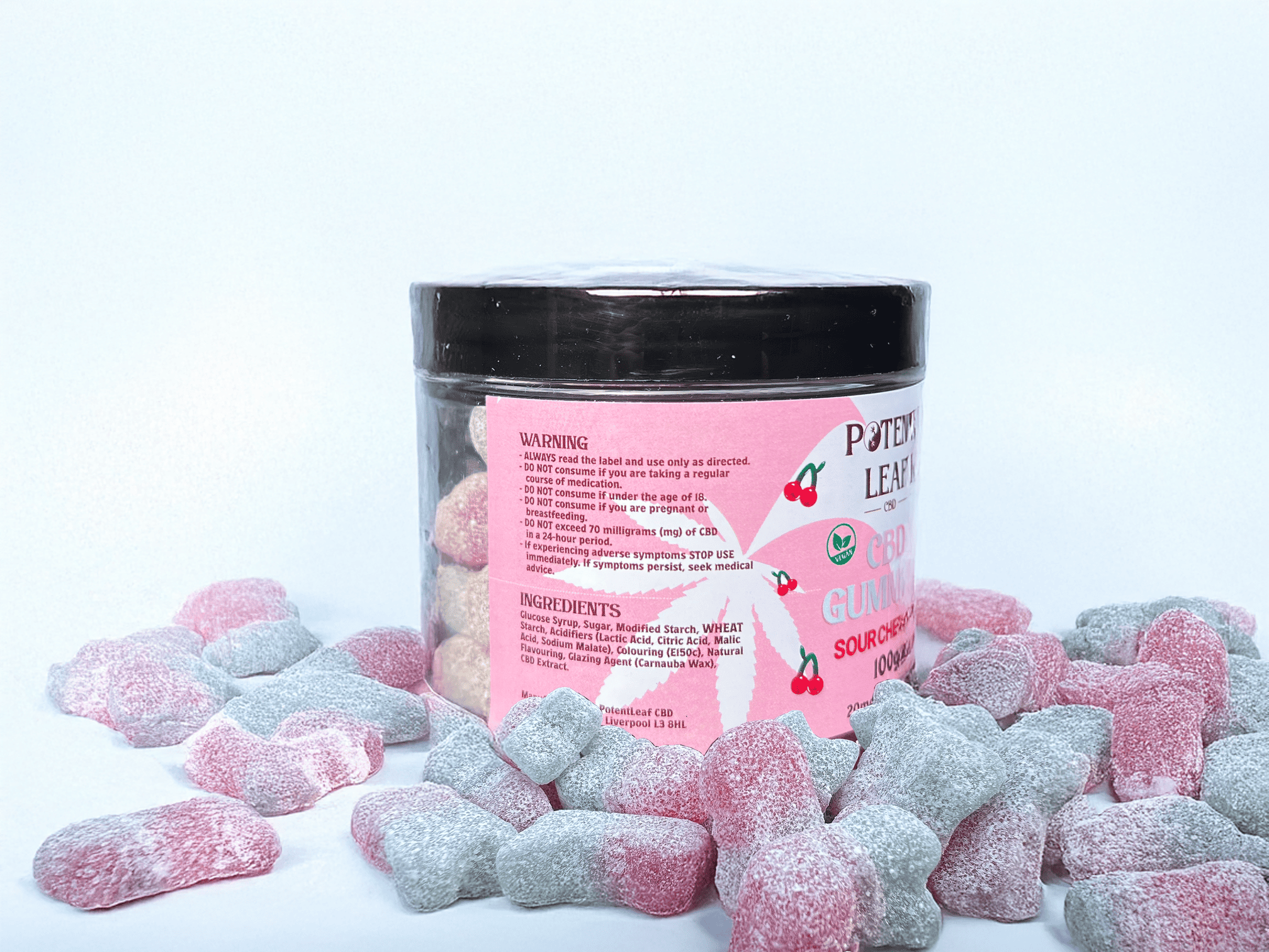 CBD Sour Cherry Gummies Image Four